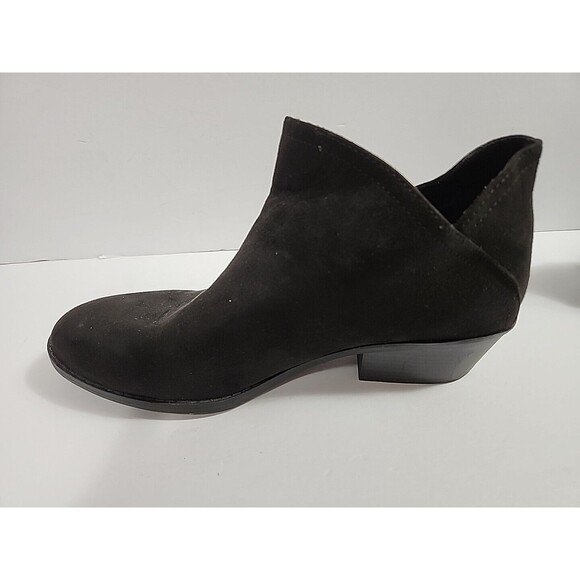SO Black Faux Suede Ankle Boots SZ 8.5 Kohl's Memory Foam - Picture 3 of 10
